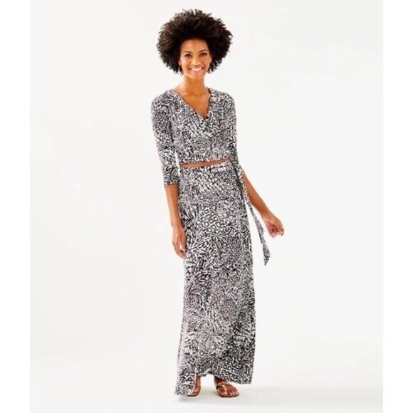 LILLY PULITZER Ruari Onyx White Top and Maxi Skirt Set Size Small NEW NWT - Picture 1 of 5